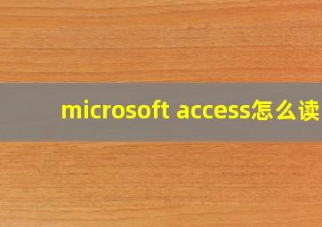 microsoft access怎么读